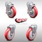 Service Caster 5 Inch SS Red Polyurethane Wheel Swivel Bolt Hole Caster Set with 2 Brake SCC SCC-SSBH20S514-PPUB-RED-TLB-2-S-2 - alternate 1